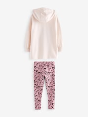 Ecru/Pink Sequin Butterfly 100% Cotton Hoodie and Leggings Set (3-16yrs) - Image 6 of 8