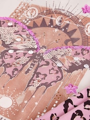 Ecru/Pink Sequin Butterfly 100% Cotton Hoodie and Leggings Set (3-16yrs) - Image 7 of 8