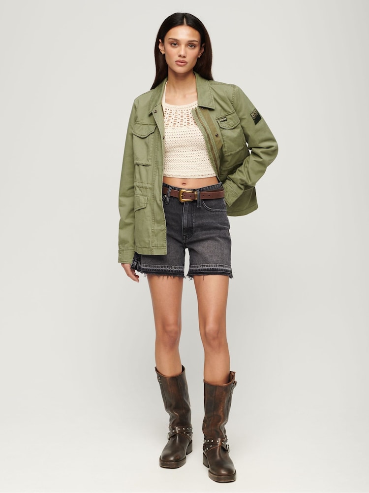 Superdry Cream Cropped Halter Crochet 100% Cotton Top - Image 2 of 7