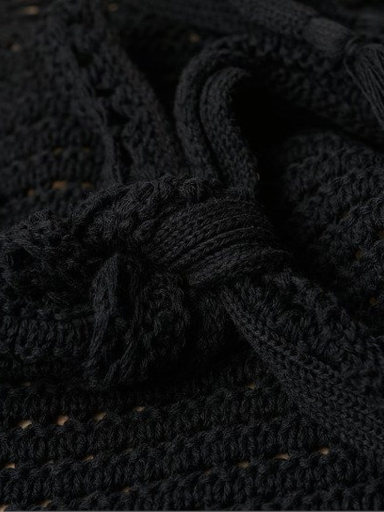 Superdry Black Cropped Halter Crochet 100% Cotton Top - Image 8 of 8 Superdry Black Cropped Halter Crochet 100% Cotton Top - Image 8 of 8