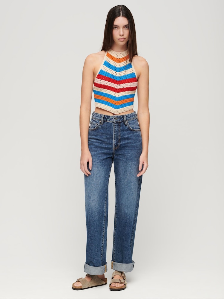 Superdry Hanky Hem Halter Crochet Top - Bild 2 von 7