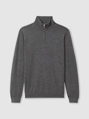 Derby Grey Marl - Reiss Blackhall Merinovilla Half-Zip Puolipoolokaulus Neulepusero - Kuva 2 / 6
