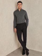 Derby Grey Marl - Reiss Blackhall Merinovilla Half-Zip Puolipoolokaulus Neulepusero - Kuva 3 / 6