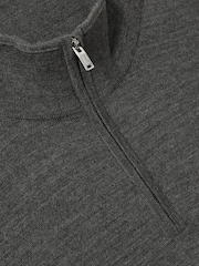 Derby Grey Marl - Reiss Blackhall Merinovilla Half-Zip Puolipoolokaulus Neulepusero - Kuva 6 / 6