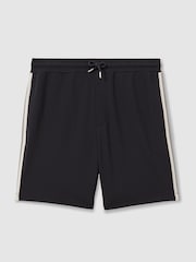 Marineblauw - Reiss Phoenix Textured Contrast Side Drawstring Shorts - Image 2 of 6
