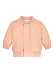 Calvin Klein Pink Quilted Bomber Jacket - Image 1 of 2