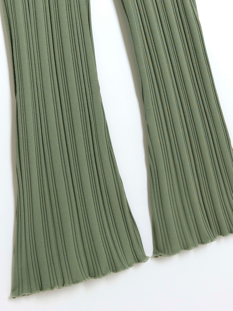 River Island Green Girls Rib 100% Cottton Waistcoat and Trousers Set - Image 4 of 4 River Island Green Girls Rib 100% Cottton Waistcoat and Trousers Set - Image 4 of 4