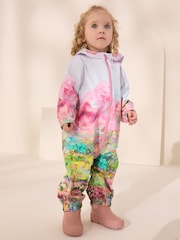 Pink Scene Waterproof Hooded Puddlesuit (3mths-7yrs) - Image 1 of 8