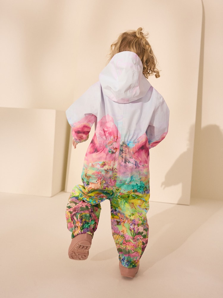 Pink Scene Waterproof Hooded Puddlesuit (3mths-7yrs) - Image 2 of 8