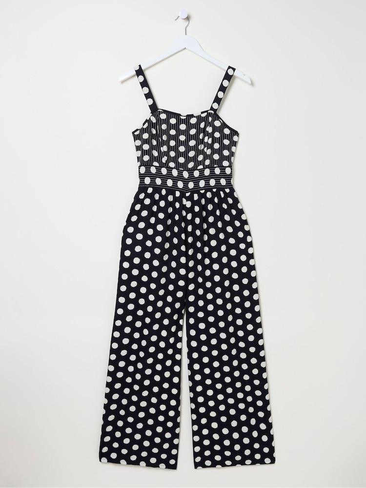 FatFace Blue Ruby Polka Dot Jumpsuit - Image 1 of 1 FatFace Blue Ruby Polka Dot Jumpsuit - Image 1 of 1