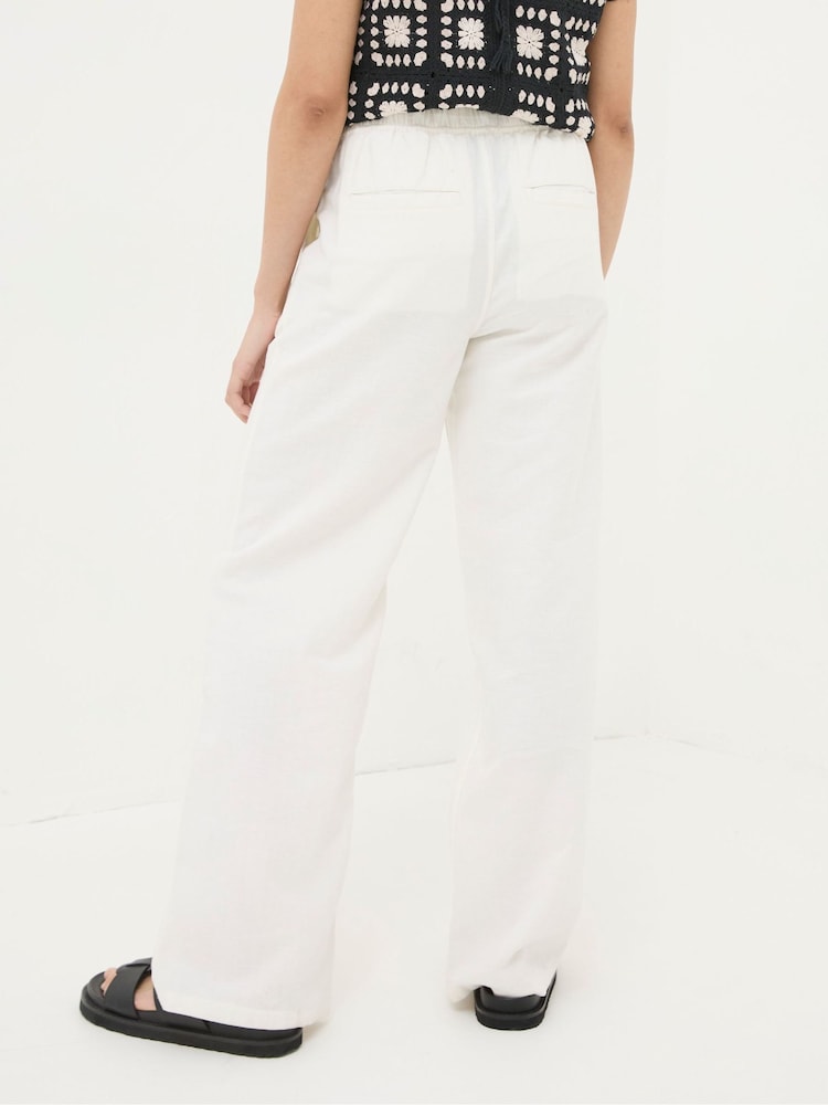FatFace White Iva Wide Leg Trousers - Image 2 of 5