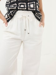 FatFace White Iva Wide Leg Trousers - Image 4 of 5