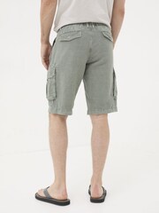 FatFace Green Cotton Linen Cargo Shorts - Image 2 of 5