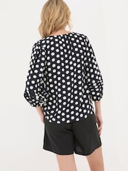 FatFace Blue Imogen Polka Dot Blouse - Image 1 of 3