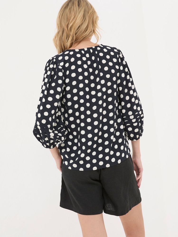 FatFace Blue Imogen Polka Dot Blouse - Image 1 of 3