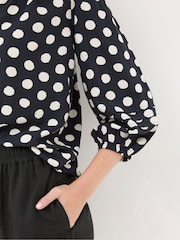 FatFace Blue Imogen Polka Dot Blouse - Image 3 of 5