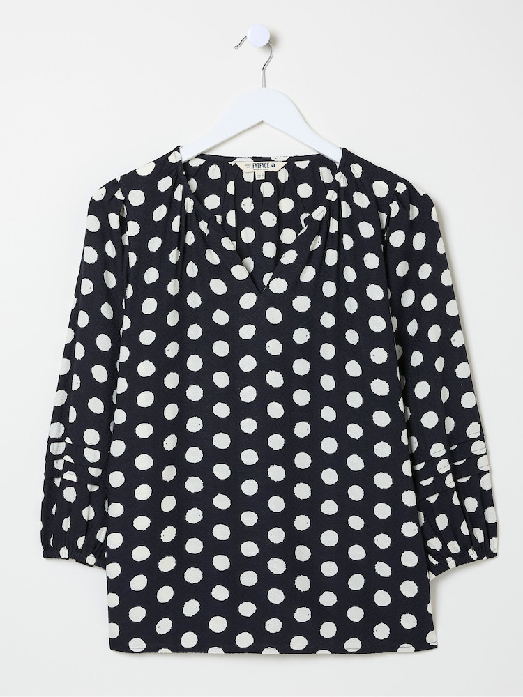 FatFace Blue Imogen Polka Dot Blouse - Image 3 of 3