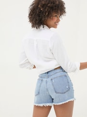 FatFace Blue Holywell Denim Cut Off Shorts - Image 4 of 5