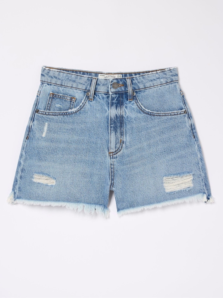 FatFace Blue Holywell Denim Cut Off Shorts - Image 5 of 5