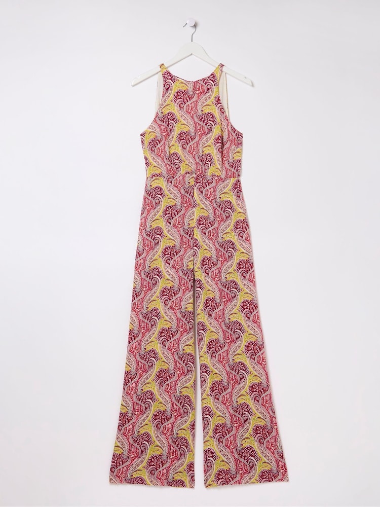FatFace Orange Tura Paisley Jumpsuit - Image 6 of 6