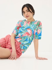FatFace Blue Watermelons Printed Knit T-Shirt - Image 1 of 4