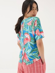 FatFace Blue Watermelons Printed Knit T-Shirt - Image 2 of 4
