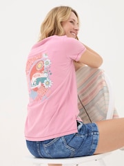FatFace VW Pink Flower Power 100% Cotton T-Shirt - Image 3 of 5