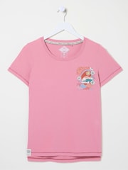 FatFace VW Pink Flower Power 100% Cotton T-Shirt - Image 5 of 5