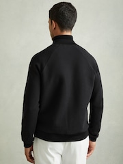 Reiss Black Rochdale Hybrid Quilt Raglan-Sleeve Bomber Jacket - Image 5 of 6