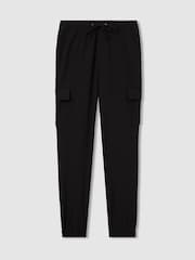 Reiss Black Hold Elasticated Cargo Trousers - Image 2 of 7