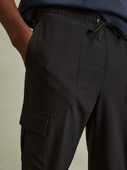 Reiss Black Hold Elasticated Cargo Trousers - Image 3 of 7