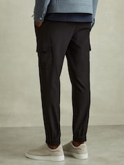 Reiss Black Hold Elasticated Cargo Trousers - Image 4 of 7