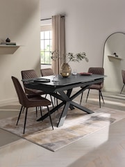 Grey Astoria Ceramic 6 to 8 Seater Extending Dining Table - Image 1 of 10