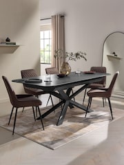 Grey Astoria Ceramic 6 to 8 Seater Extending Dining Table - Image 2 of 10
