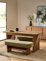 Relaxed Chenille Olive Green Marlow Bench Set - Image 1 of 11
