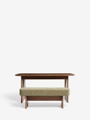 Relaxed Chenille Olive Green Marlow Bench Set - Image 5 of 11