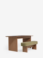 Relaxed Chenille Olive Green Marlow Bench Set - Image 8 of 11