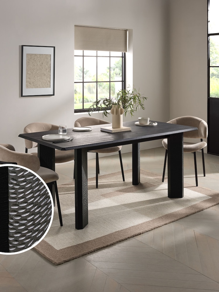 Black Oti 6 Seater Dining Table - Image 1 of 8 Black Oti 6 Seater Dining Table - Image 1 of 8