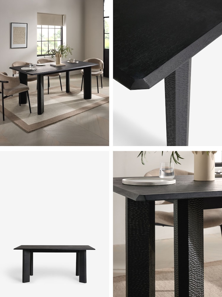 Black Oti 6 Seater Dining Table - Image 2 of 8 Black Oti 6 Seater Dining Table - Image 2 of 8