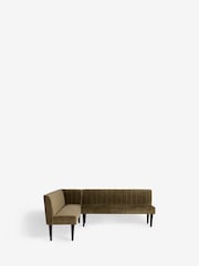 Plush Chenille Moss Green Rowe Corner Bench - Image 5 of 8