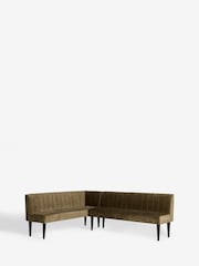 Plush Chenille Moss Green Rowe Corner Bench - Image 6 of 8