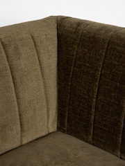 Plush Chenille Moss Green Rowe Corner Bench - Image 7 of 8