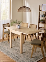 Mid Natural Owen 4 to 6 Seater Extending Dining Table - Image 2 of 9