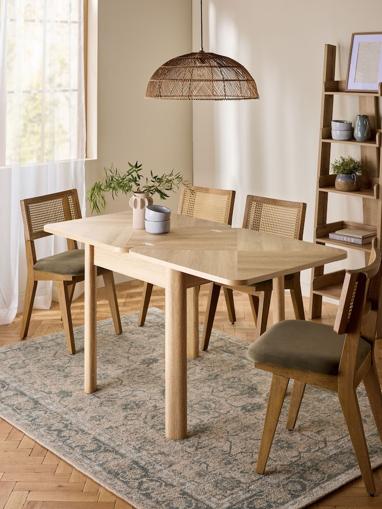 Mid Natural Owen 4 to 6 Seater Extending Dining Table - Image 2 of 9