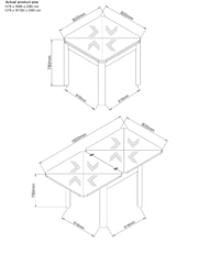 Mid Natural Owen 4 to 6 Seater Extending Dining Table - Image 9 of 9