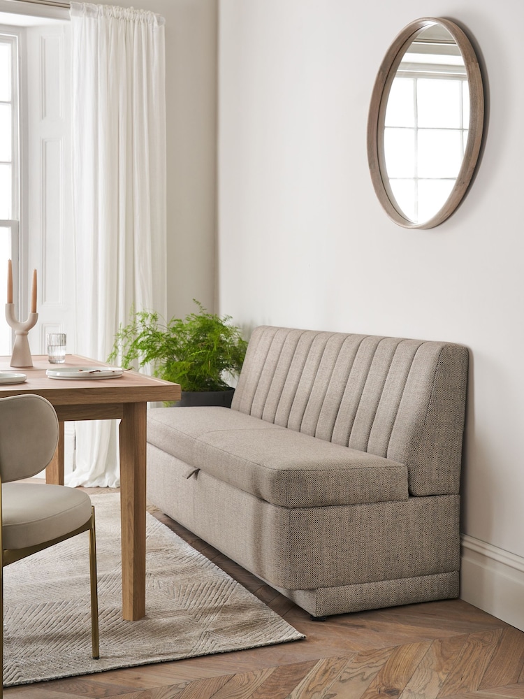 Chunky Weave Mid Natural Anderson Storage Dining Bench - Image 1 of 10