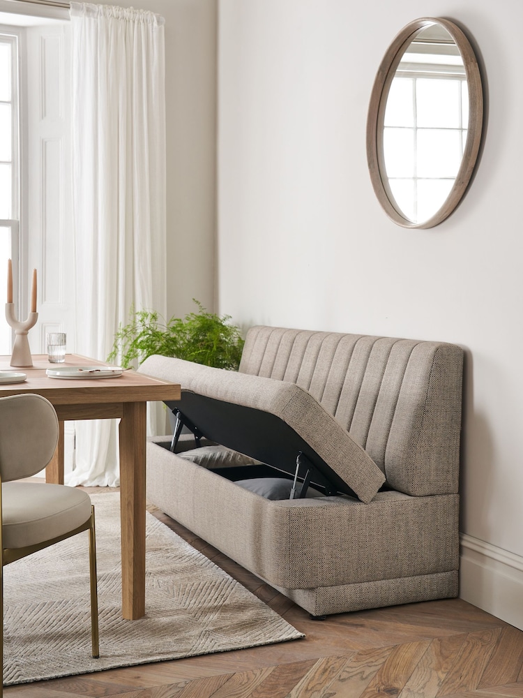 Chunky Weave Mid Natural Anderson Storage Dining Bench - Image 2 of 10