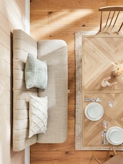 Chunky Weave Mid Natural Anderson Storage Dining Bench - Image 3 of 10