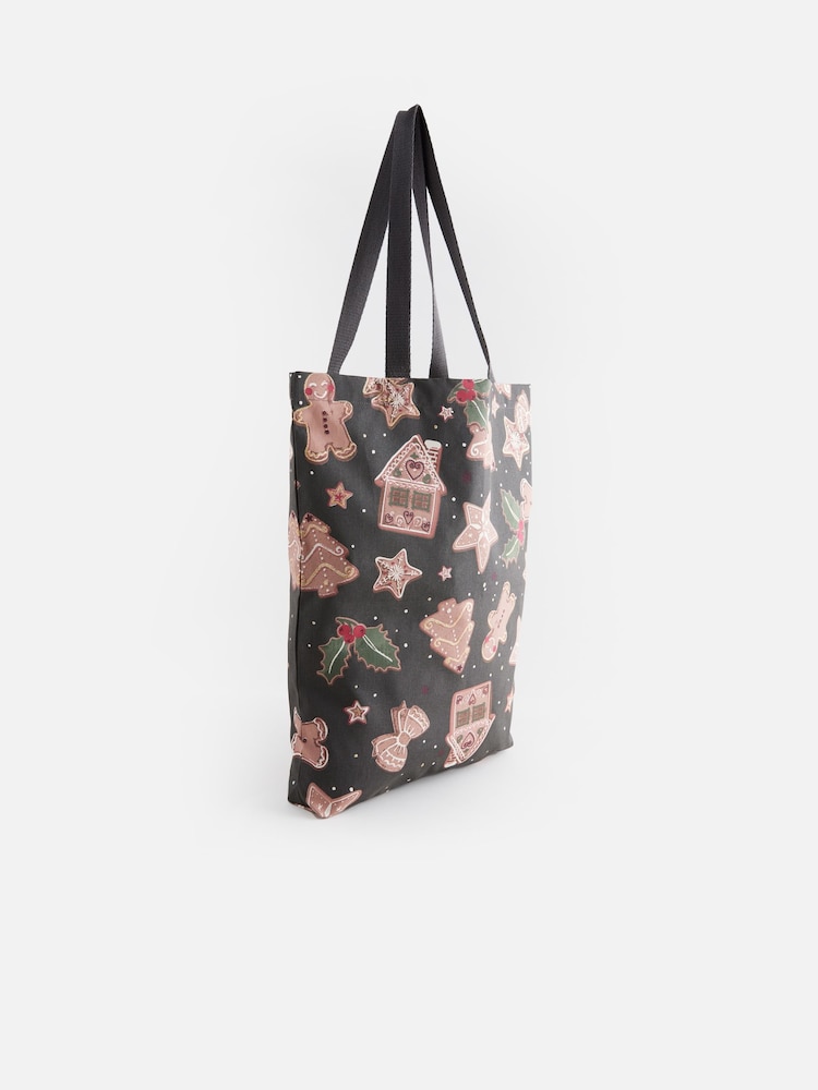 Grey Gingerbread Reuseable 100% Cotton Bag For Life - Image 1 of 5