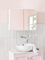 White Mirrored Storage Double Wall Cabinet - Image 1 of 9